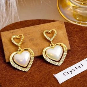 Heart Pearl ear ring