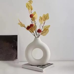 01 pcs gypsum Donut flower vase for home decor