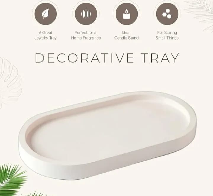 01 pcs Gypsum Flat tray for home decor
