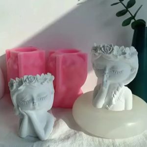 01 pcs gypsum Sleepy Girl for home decore
