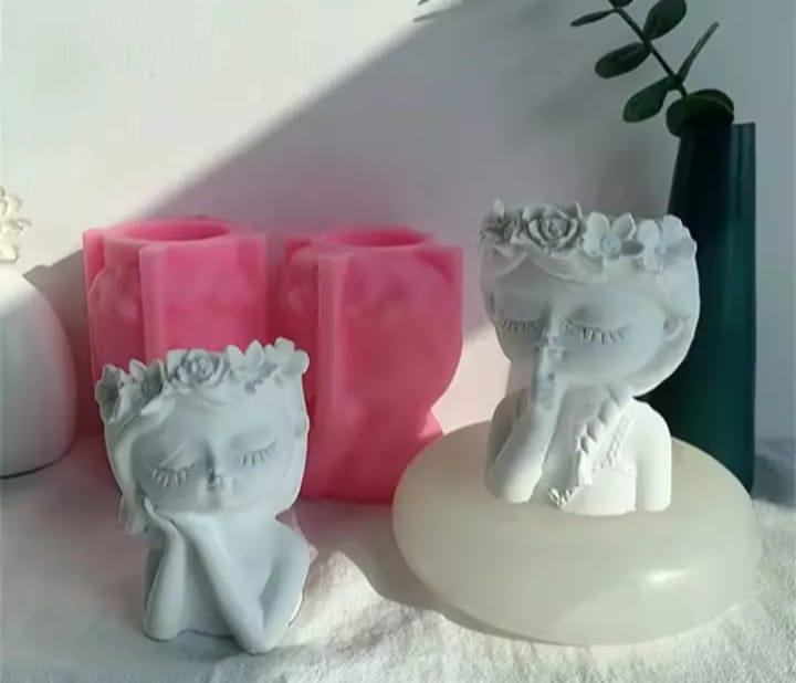 01 pcs gypsum Sleepy Girl for home decore